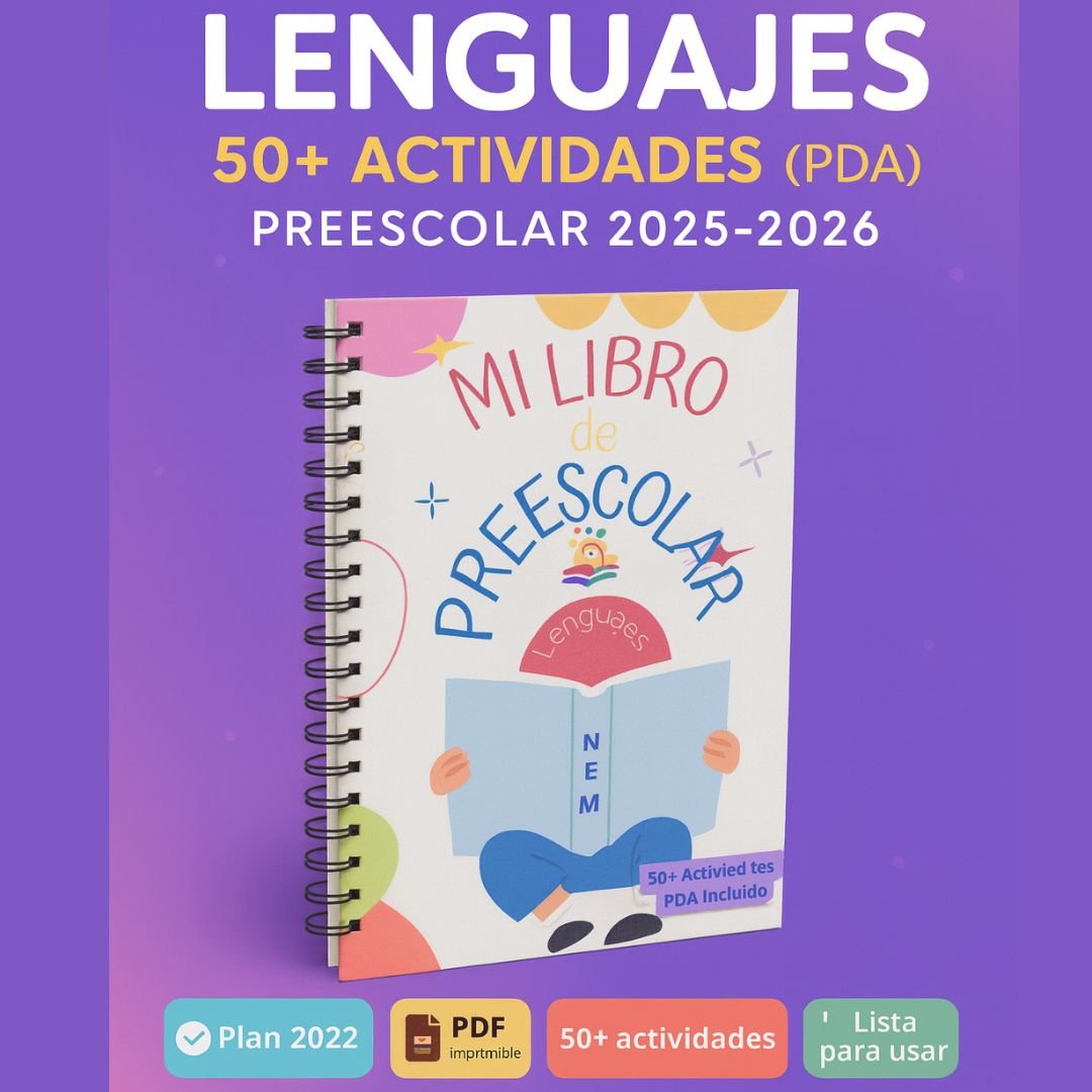 Libro de tareas Preescolar – Lenguajes – Plan 2022