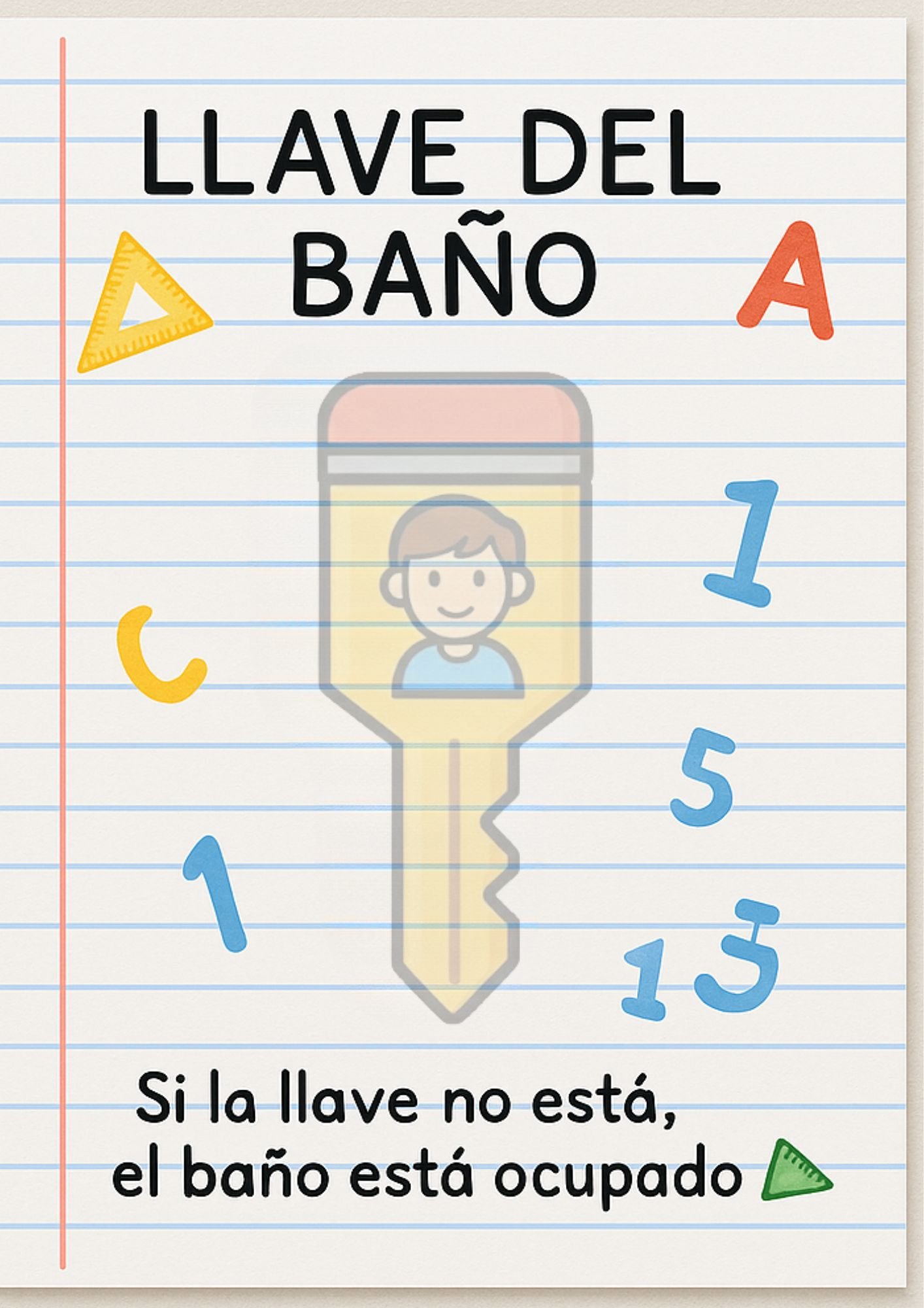 Llave del baño preescolar – Control de turnos – Organización del aula - Image 2